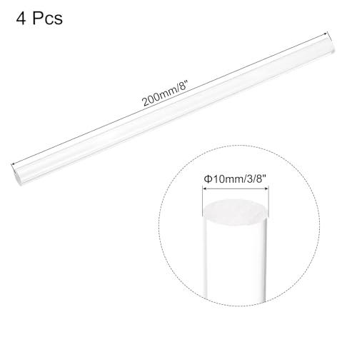 Image of MECCANIXITY 4pcs Acrylic Round Rods 3 /8 inch x 8 inch Clear Acrylic Dowel Rods Sticks Plastic Sticks Strip for DIY Crafts Lighting Gardening Decoration - 10mm x 200mm