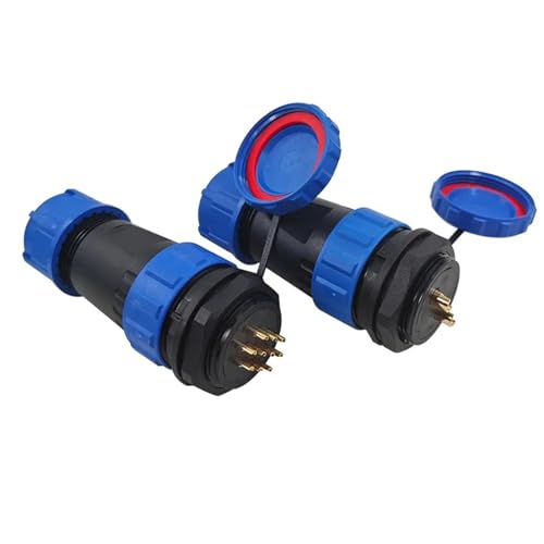 Conector SP28 IP68 de 19 pines con enchufe roscado recto y estanco 5