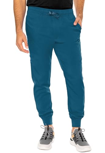 Med Couture Bowen Scrub Jogger Pants for Men - Perfect for Casual Wear and Active Lifestyles - MC7777, M Short, Caribbean
