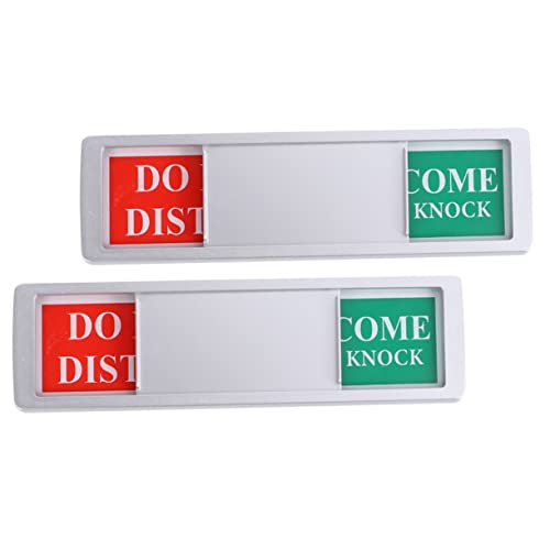 DOITOOL 2 Piezas Signo De Privacidad Golpe De Puerta Neón Oficina Letreros Divertido Molestar Señales De Privacidad Para Puertas Leer Cerrado Comercio Pegatinas Rules Tú Imán De Goma Plata