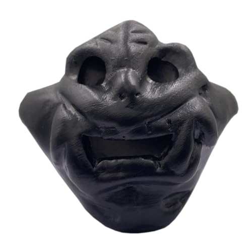 Spooky Aztec Death Whistle, Strange Fish Shape, Loud Human Scream War Sound, Halloween Creepy Gift (Black02)
