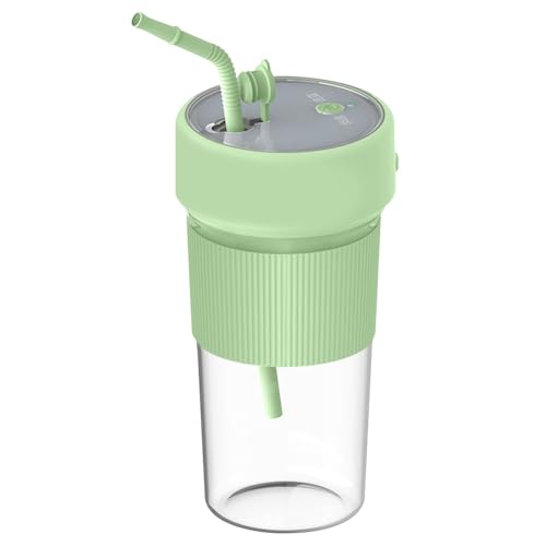 DONGKER Blender Cup,Electric Fruit Blender Maker Open Lid Power-off Function with Lid & Straw & 6 Blades for Kitchen Travel Gym Office Sports