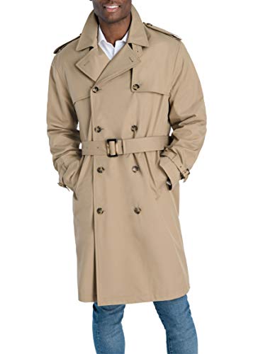 London fog men's double breasted stretch trench coat, x-large bei…