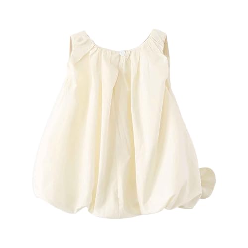 Toddler Girls Bow Bubble Tank Dress Sleeveless Birthday Princess Dresses Summer Beach Sundress Clothes Size 6 Months-4 Years4