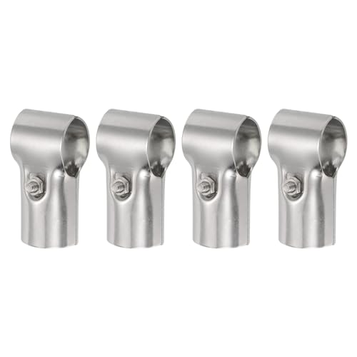 Sourcing Map 4pcs Stainless Steel T Pipe Clamp Connector, Fit OD 1-1/4 Inch (30mm), Silver
