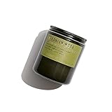 P.F. Candle Co. Geranium Moss Alchemy Scented Soy Wax Candle (7.2 oz) 40-50 Hour Burn Time, Cotton Wick, Smoky Black Glass Jar