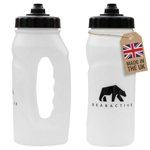Bearactive Running Bottle Lightweight 500 Ml Handheld Sports Water Bottles With Valve Sprout - Bpa Free Plastic And Leak Proof - Runners Hand Grip Bottle (1 Bottle, Black)