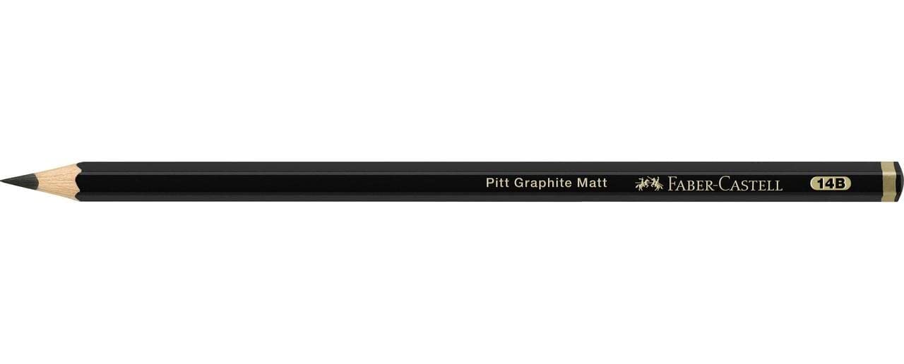 Faber-Castell Art & Graphic Pitt - Lápiz mate de grafito, grafito mate, 14B, para arte, manualidades, dibujo, bocetos, hogar, escuela, universidad, colorear