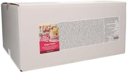 FunCakes Sugar Paste Bright White, Easy to Use, Smooth, Flexible, Soft and Pliable, Perfect for Cake Decorating, Halal, Kosher and Gluten Free.. 12.5 kg (5 x 2.5 kg)
