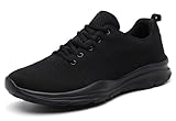 KOUDYEN Laufschuhe Atmungsaktiv Turnschuhe Schnürer Sportschuhe Leichte Gym Fitness Sneaker für Herren Damen(Voll Schwarz,40)
