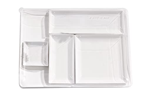 PacknWood 210BCHIC180 - Square Disposable Dinner Plates - Heavy-Duty Plates - Microwaveable Sugarcane Compostable 100% Natural - Bio n Chic White Sugarcane Plate - 7 x 7in - 100 pcs - Thumbnail 5
