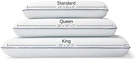 WEEKENDER Gel Memory Foam Pillow 1 Pack Standard Size Ventilated - Washable Cover,White