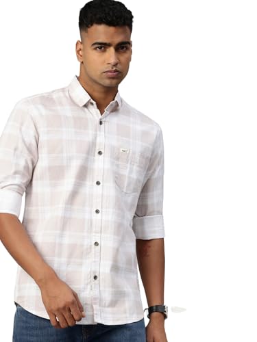 Image of Majestic Man Comfort Slim Fit Pure Cotton Checked Casual Shirt
