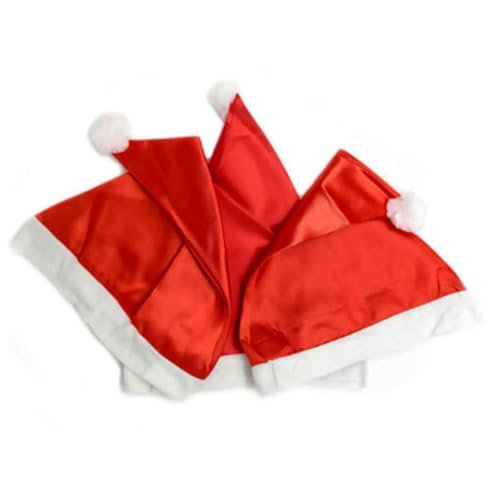 Kit 5 Gorro Natal Papai Noel Fantasia Chapeu Natalino Feito de Cetim Premium
