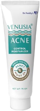 Dr. Reddy's Venusia Acne Control Moisturizer | Pore Minimising & Hydrating | For Oily Skin | Lightens Scars, Reduces Visibility of Pores | Non-comedogenic | 75gm