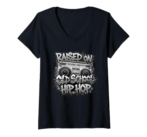 Womens Hiphop Gift Rapper Boys Music Freestyle Beatbox V-Neck T-Shirt