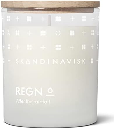 Skandinavisk ØY 'Island' Mini Scented Candle. Fragrance Notes: Crabapple and Dog Rose, Water Mosses and Green Leaves. 65 g.