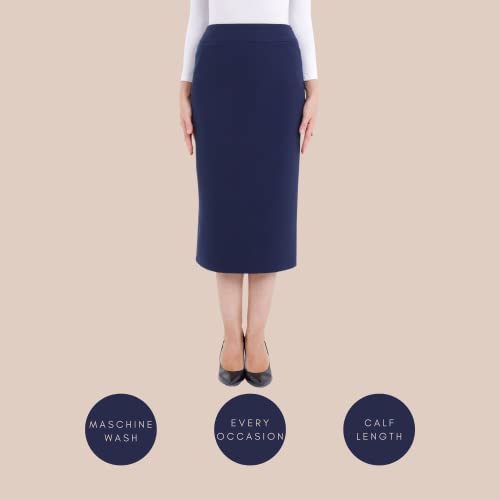 G-Line Pencil Skirt For Women, Dress Midi Skirt, Plus Size Skirts For Women, Plus Size Skirt Below Knee Length Skirts For Women, Pencil Skirt, High Waisted Skirts For Women (Navy) (8) #TOP2