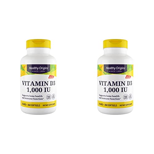 Healthy Origins Vitamin D3 1,000 Iu (Non-Gmo), 360 Softgels (Pack Of 2) #TOP29