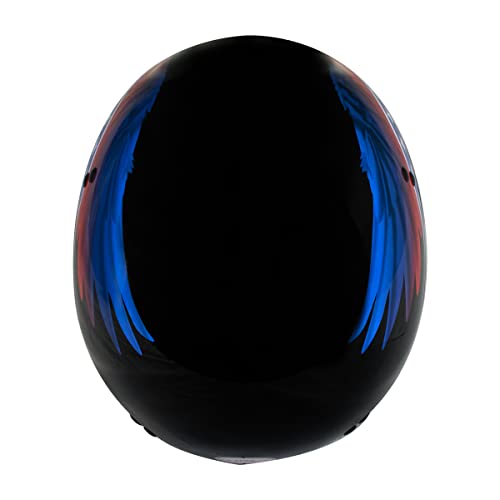 Hot Leathers T68 Eagle Wings Black Advanced Dot Approved Motorcycle Skull Cap Half Helmet For Men And Women Biker - 2X-Large #TOP7