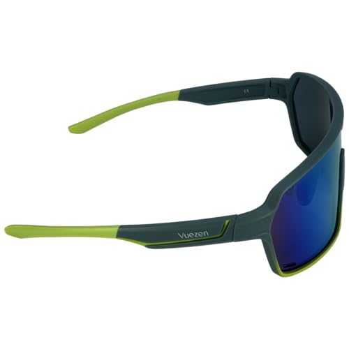 Image of Polarized Shield Sports Sunglasses with Mirrored Colored Lens and TR Frame
