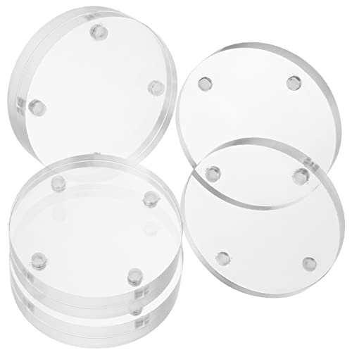 SOLUSTRE 4pcs Round Photo Magnets Mini Photo Frame Discs for DIY Decoration Magnetic Design