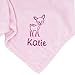 Tender Loving Stitches - Soft Pink Baby Blanket - Personalized with Babyâ€™s Name and Cute Fawn