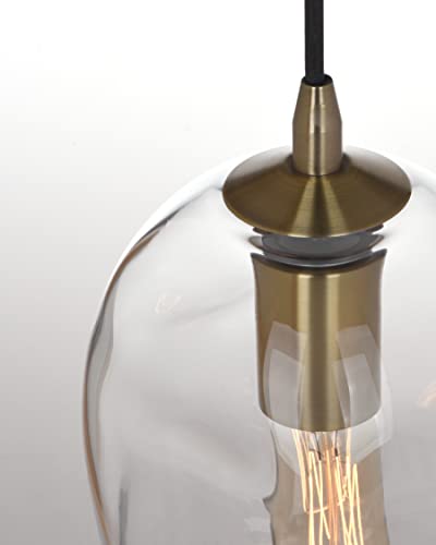 Casamotion Glass Pendant Lights Mini Kitchen Light Fixtures Modern Gold Pendant Lighting Clear Organic Globe Ceiling Hanging Over Sink Kitchen Island Dining Table 7.6 Inch Height #TOP6