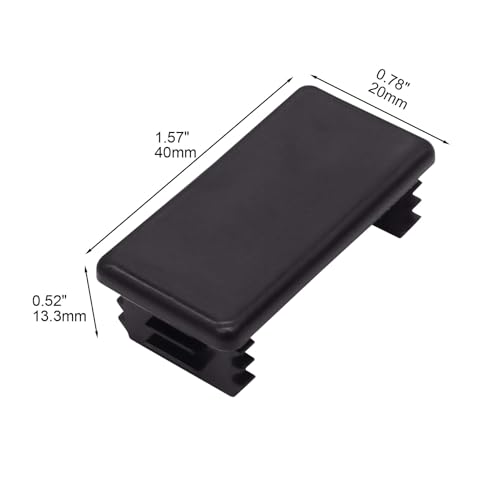 Image of 12 Packs 1-5 /8 inch X 13 /16 inch Plastic Safety Low Profile End Caps for Unistrut Channel, Black