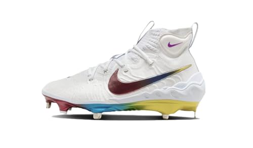 Nike Alpha Huarache NXT DJ6517-010 Chaussures de baseball en métal pour homme Noir/gris fumé foncé/gris fumé clair/blanc Pointure 10,5 US, Blanc-hyper violet, 7