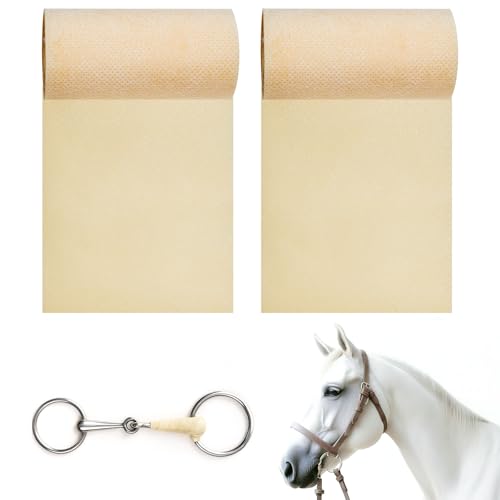 Foilswirl 2 Rolls 1 Yard Length Latex Horse Bit Wrap Tape Horse Bit Protector Self Adhering Guards Wrap for Equines Equestrian Elastic Shielding Bandage Tape Supplies