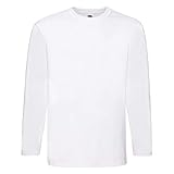 Größen: S - 2XL Fruit of the Loom Longsleeve T-Shirt Super Premium Weiss L