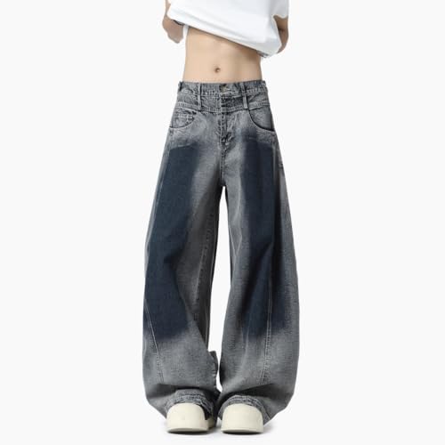 Men's American Loose Wide Leg Sports Denim Jeans3