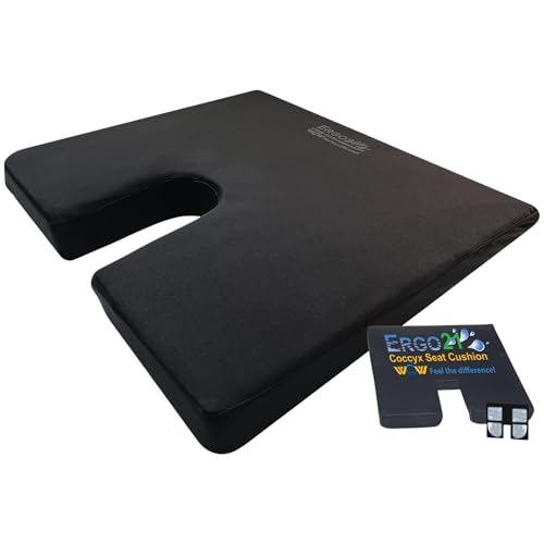 ERGO21 LiquiCell Coccyx Seat Cushion, Aid for Tailbone Pain Relief, Sciatica Pain, Back Support | Donut Like Butt Pillow for Long Hours Sitting at Home/Office Chair (18