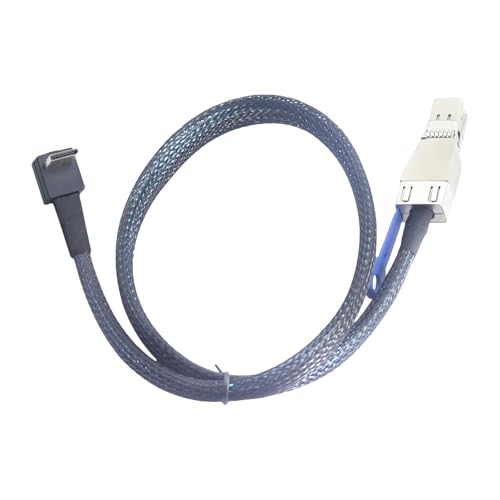 Cable Oculink SFF 8611 a SFF 8644 trenzado de 90 grados para servidor 4