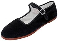Shoes 18 Womens Cotton China Doll Mary Jane Shoes Ballerina Ballet Flats Shoes 118 Black Micro UK 6.5
