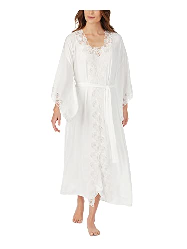 Eileen West Bridal Sleepwear & Loungewear for Women - Santorini Dream Collection - Satin & Lace Ballet Length Wrap Robe