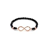 Material: 925 sterling silber rose vergoldet, Black Onyx Stein, Länge: ca. 19,5cm - 22cm auf Gummizug, Kugelchen aus Black Onyx Stein mit Durchmesser von 4,5 mm