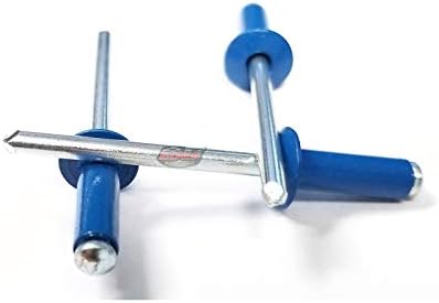 Rebites Pop de Alumínio 3/16 pol. Chevron Blue com Retorno em Quatro Pernas, Faixa de Fixação de 3,2 a 14,3 mm, Pacote com 250