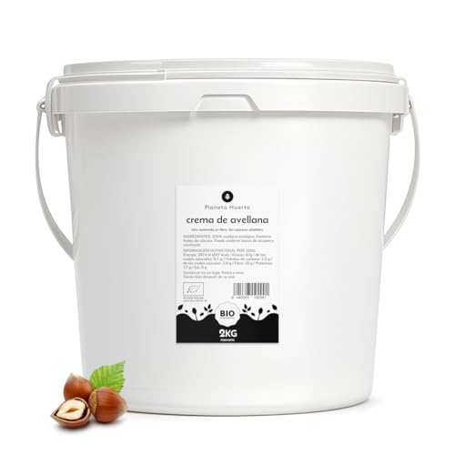 PLANETA HUERTO | Crema de avellanas ecológica 100 % natural 2 kg – Crema de avellanas Untable vegana sin azúcares añadidos, rica en fibra y grasas saludables