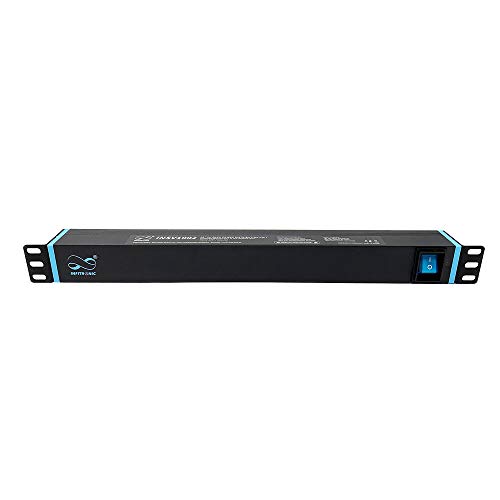Infitronic - INSV1002-19 cali listwa zasilająca, rozdzielacz prądu, lampa racka, 8-krotna, 1 HE z 2 x USB do ładowania/przełącznikiem