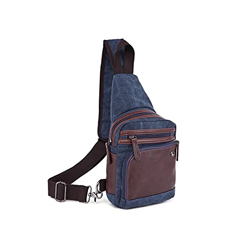 Messenger Bags Man Fashion Casual Travel Chest Bag Sling Earphone Pouch Men Crossbody Bags Shoulder Multifunction Small Travel Bag(B)