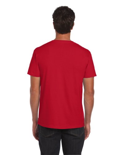 Gildan Mens Short Sleeve Soft-Style T-Shirt (S) (Red) - Image 3