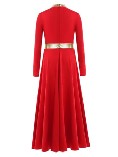 Robe de danse lyrique pour filles à manches longues costume de chœur blanc - 5