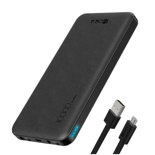 Carregador Portátil Power Bank 10000mAh Preto Carregamento Rápido...