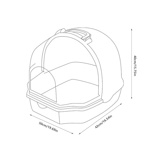 Arenero para gatos grande con puerta frontal y tapa anti-salpicaduras miniatura 2