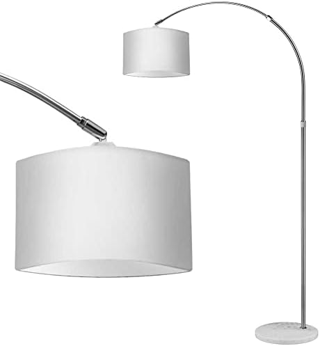 Lampada Da Terra Bakaji Doppio Paralume - Design Moderno, Metallo, Altezza 180cm, Luci E27 E E14, Argento - Foto 9