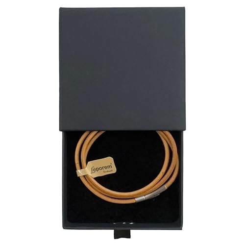 Genuine Leather Necklace for Men & Women - Unisex Handmade Choker with Secure Push-Button Clasp - Minimalist Leather Cord Jewelry in Gift Box