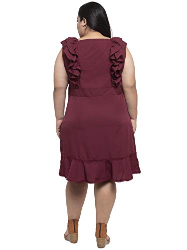 Image of Flambeur Women's Crepe A-Line Knee-Length Dress