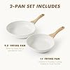 SENSARTE Nonstick Frying Pan Skillets, White Ceramic Coating Omelette Pans, Healthy Cookware Chef's Pan, PTFE & PFAS Free (9.5+11 Inch) #2